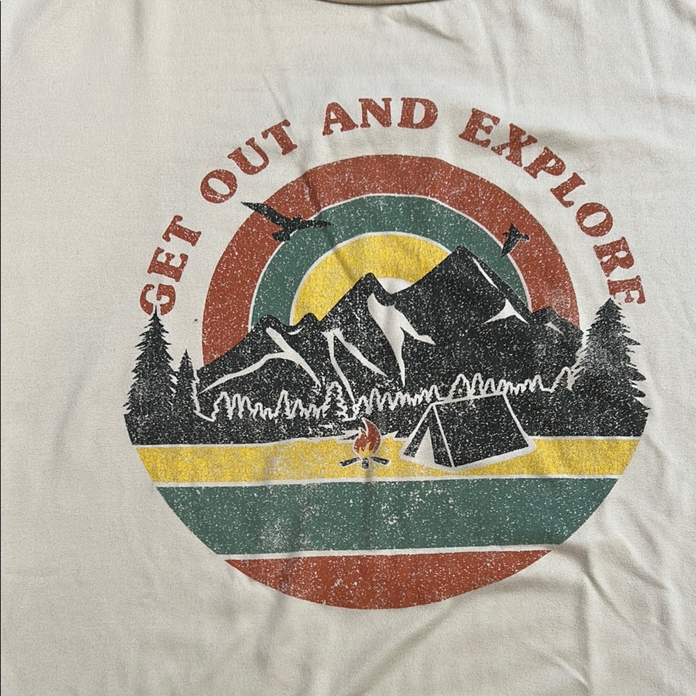Beige Graphic T-Shirt with Adventure Print - Picture 4 of 5